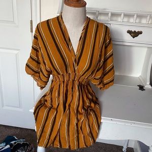 V Neck Striped Blouse